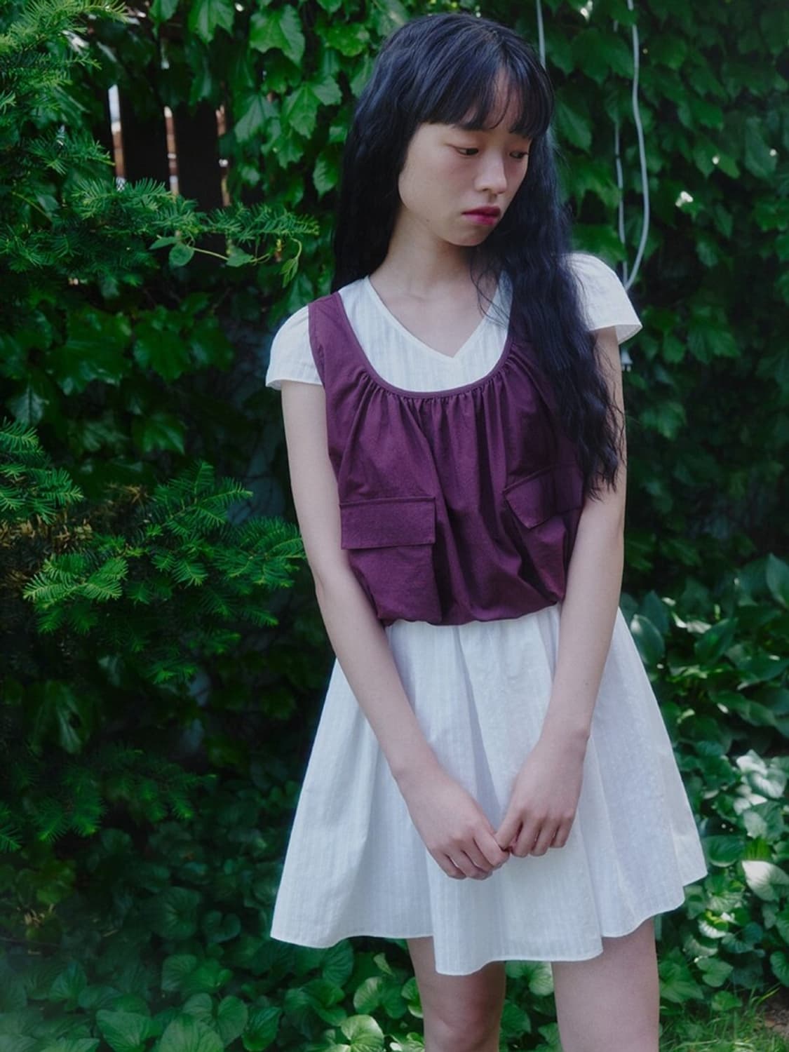 언쿡드 레이스 캡 슬리브 원피스 상품이미지5