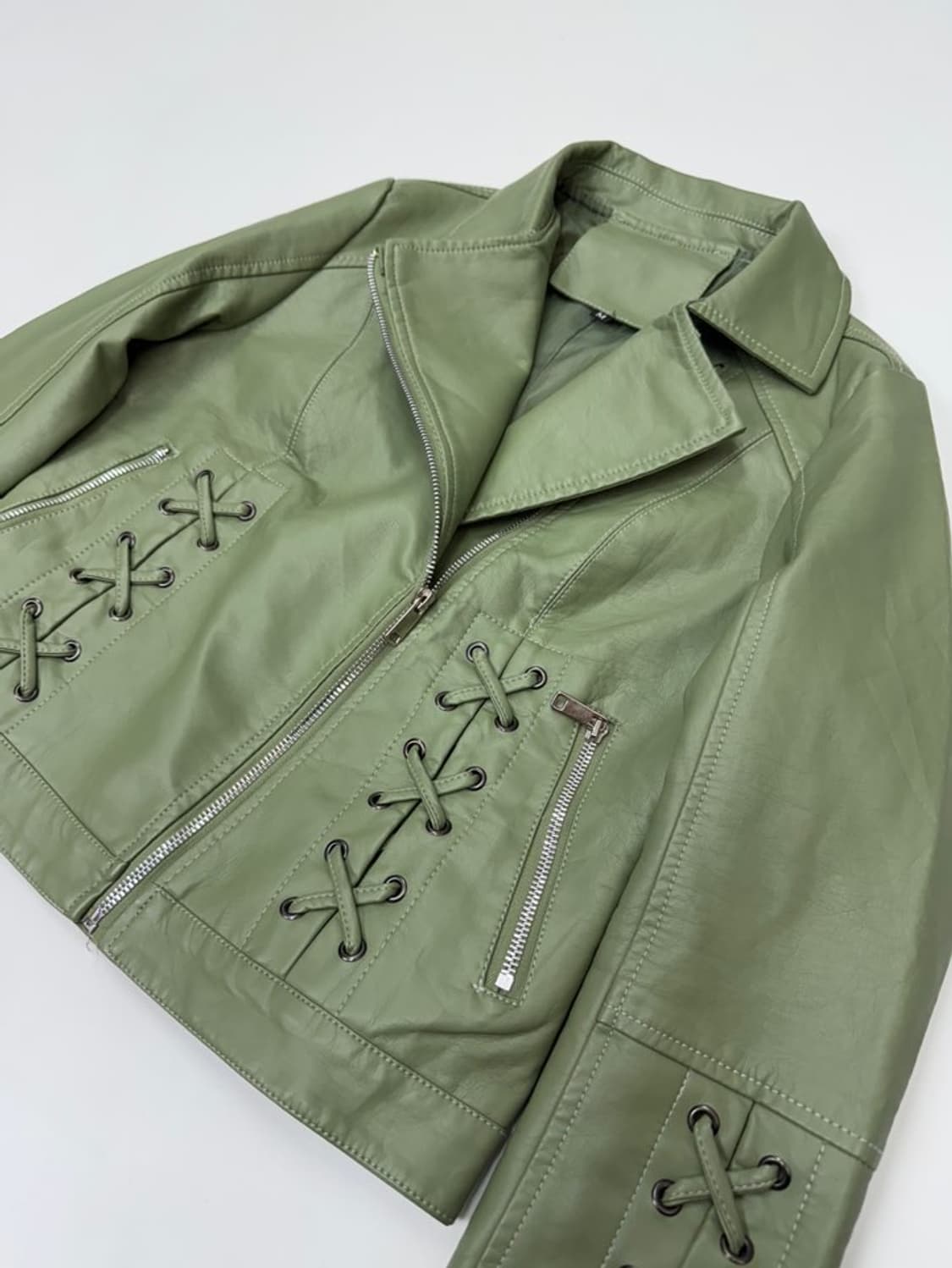 VTG LACE-UP JACKET_SAGE GREEN 상품이미지5