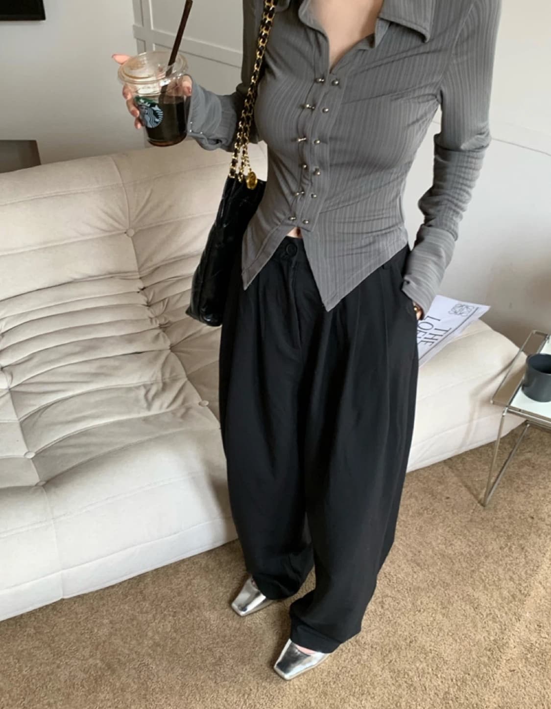 긱시크 회색 셔츠 상품이미지2