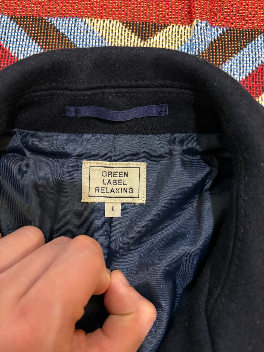 100) 유나이티드애로우즈 그린라벨릴렉싱 피코트 네이비 상품이미지6