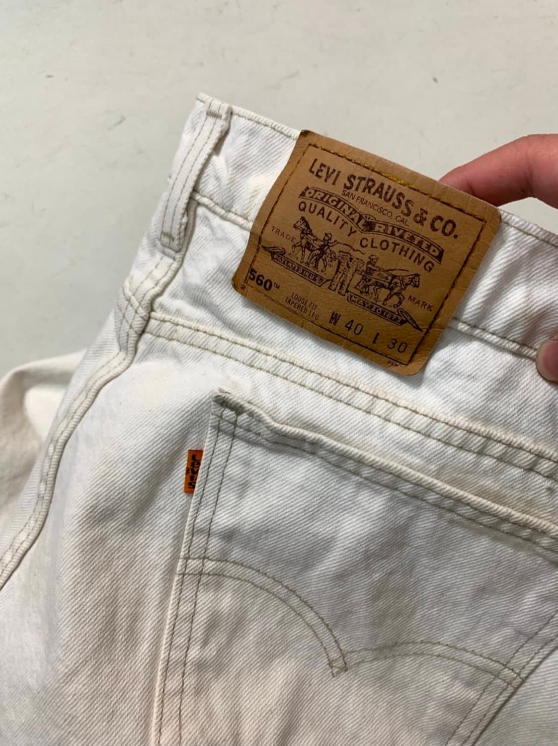 90s 빈티지 리바이스 560 화이트 팬츠 38 상품이미지8