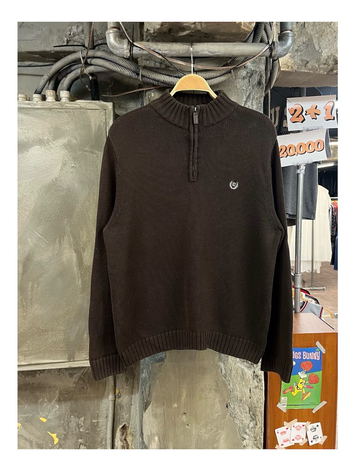 폴로 랄프로렌 챕스 반집업 니트 브라운 XL #csz4031 상품이미지1