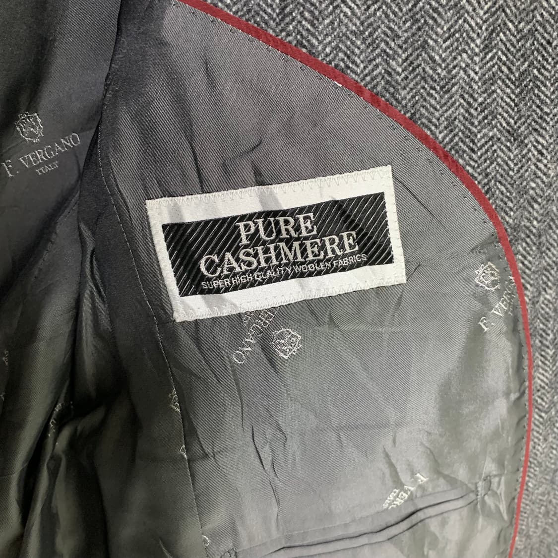 이태리 빈티지 퓨어 캐시미어 100 블레이저 자켓 남성 차콜 그레이 상품이미지4