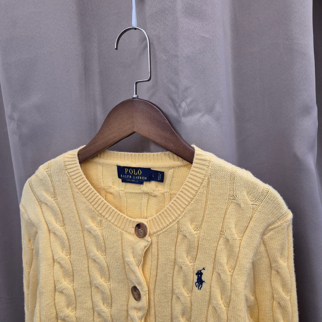 폴로 랄프로렌 커스텀핏 꽈배기 니트 가디건 L 상품이미지2