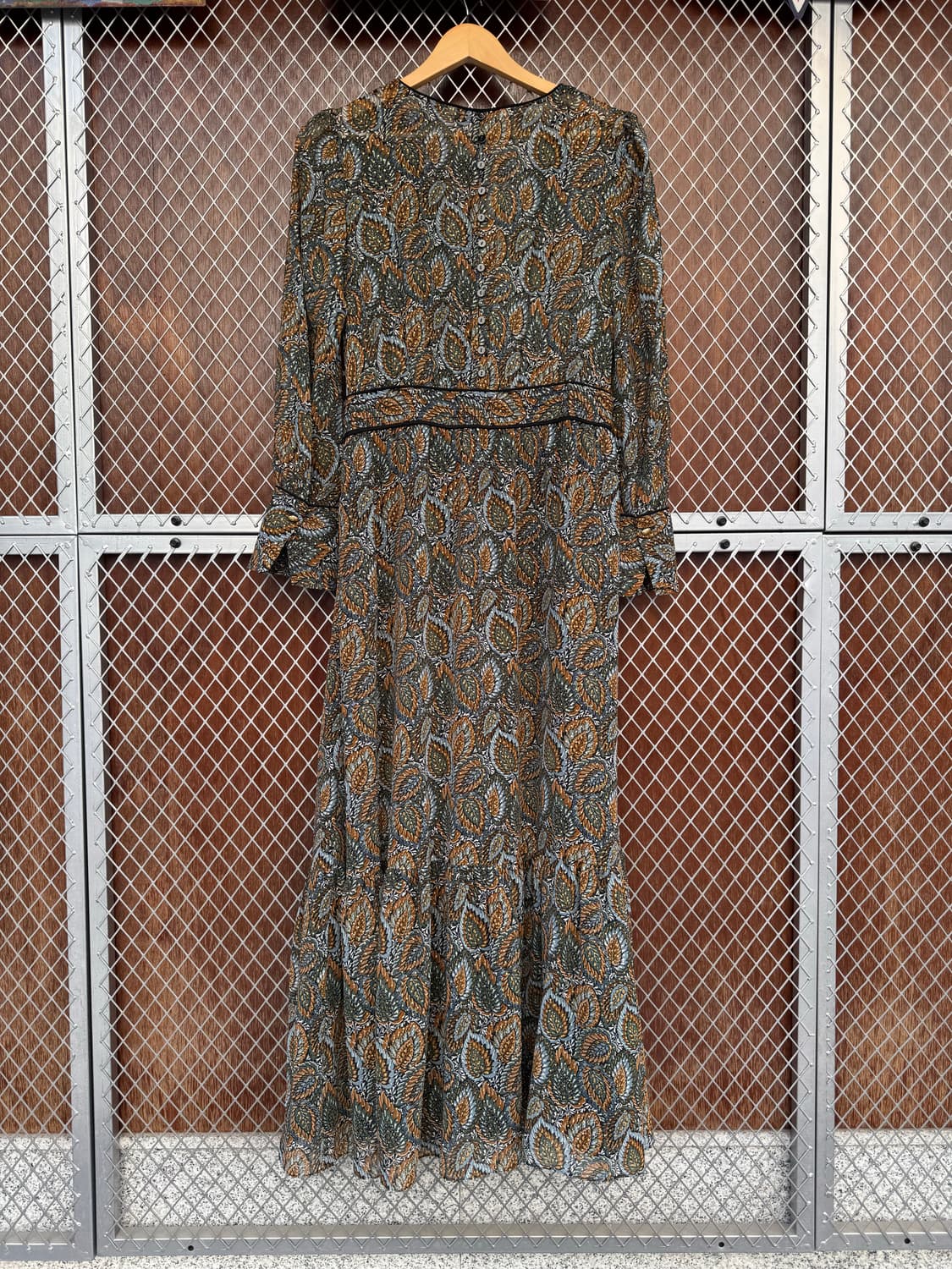 zara 자라 페이즐리 쉬폰 브이넥 스티치 웨스턴 롱 원피스 S 상품이미지6