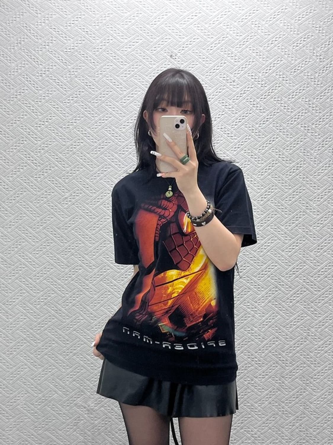 미첼 빈티지 스트릿 펑크 스파이더맨 반팔티 M C11003 상품이미지2