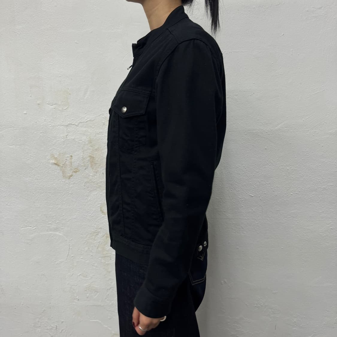 빔즈(BEAMS) 블랙컬러 코튼 집업 라이더스 트러커 자켓 상품이미지2