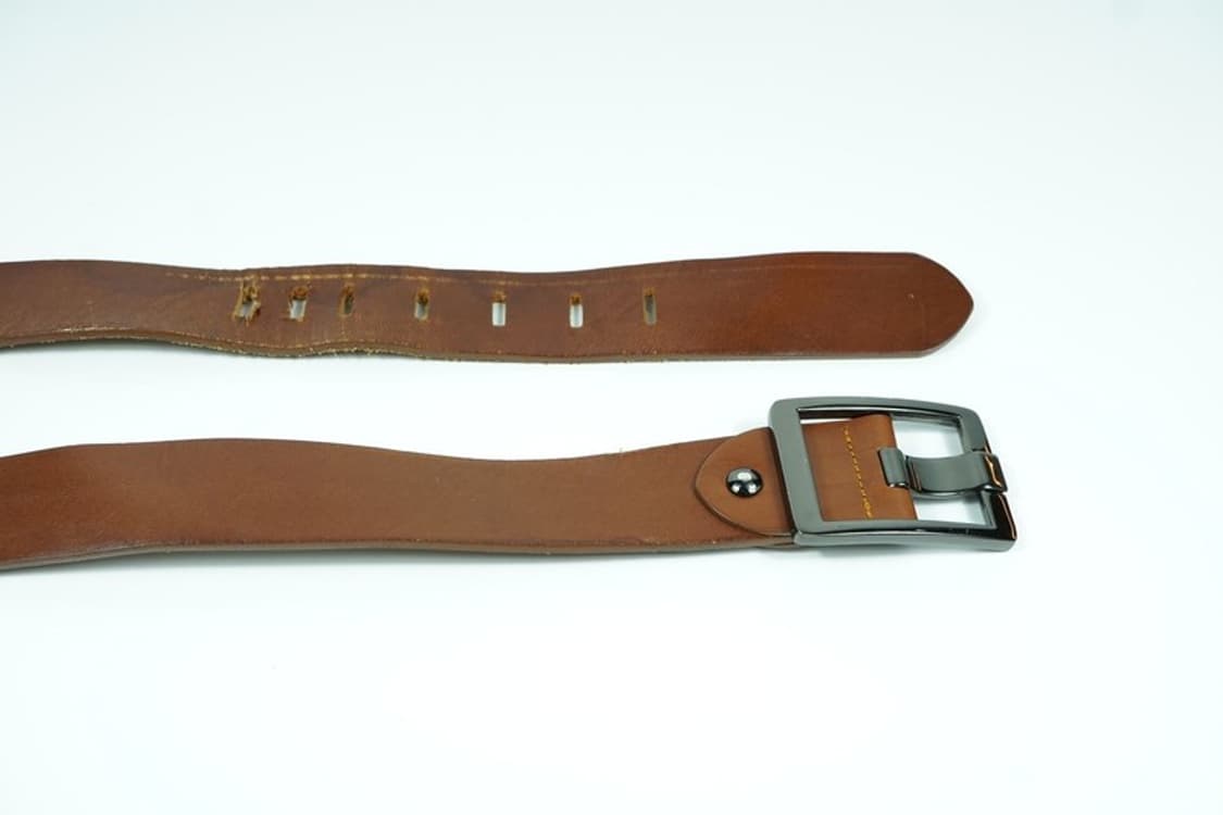 아메카지 워크웨어 리얼 레더 브라운 벨트 상품이미지5