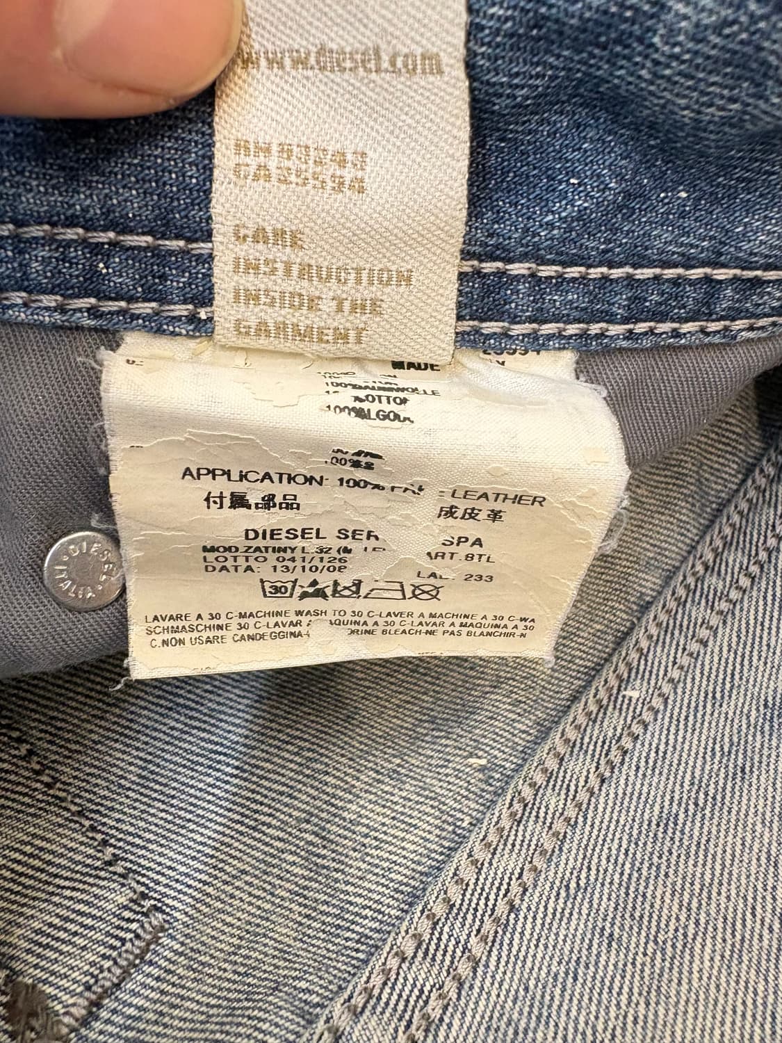 디젤 인더스트리 디스트레스드 세미 부츠컷 상품이미지10