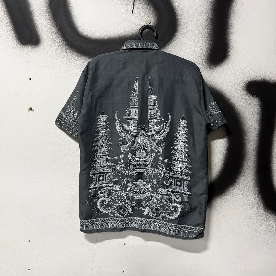 VTG 빈티지 동양풍 오리엔탈 폴리 반팔 셔츠 상품이미지2