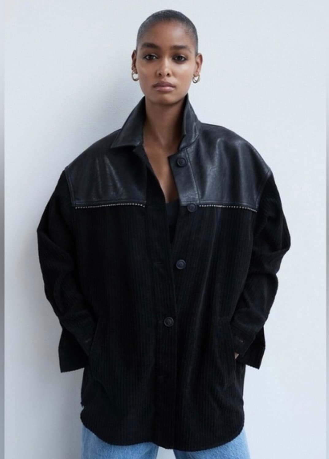 자라 레더 자켓 / 자라 코듀로이 레더 자켓 / 자라 가죽 자켓 상품이미지1