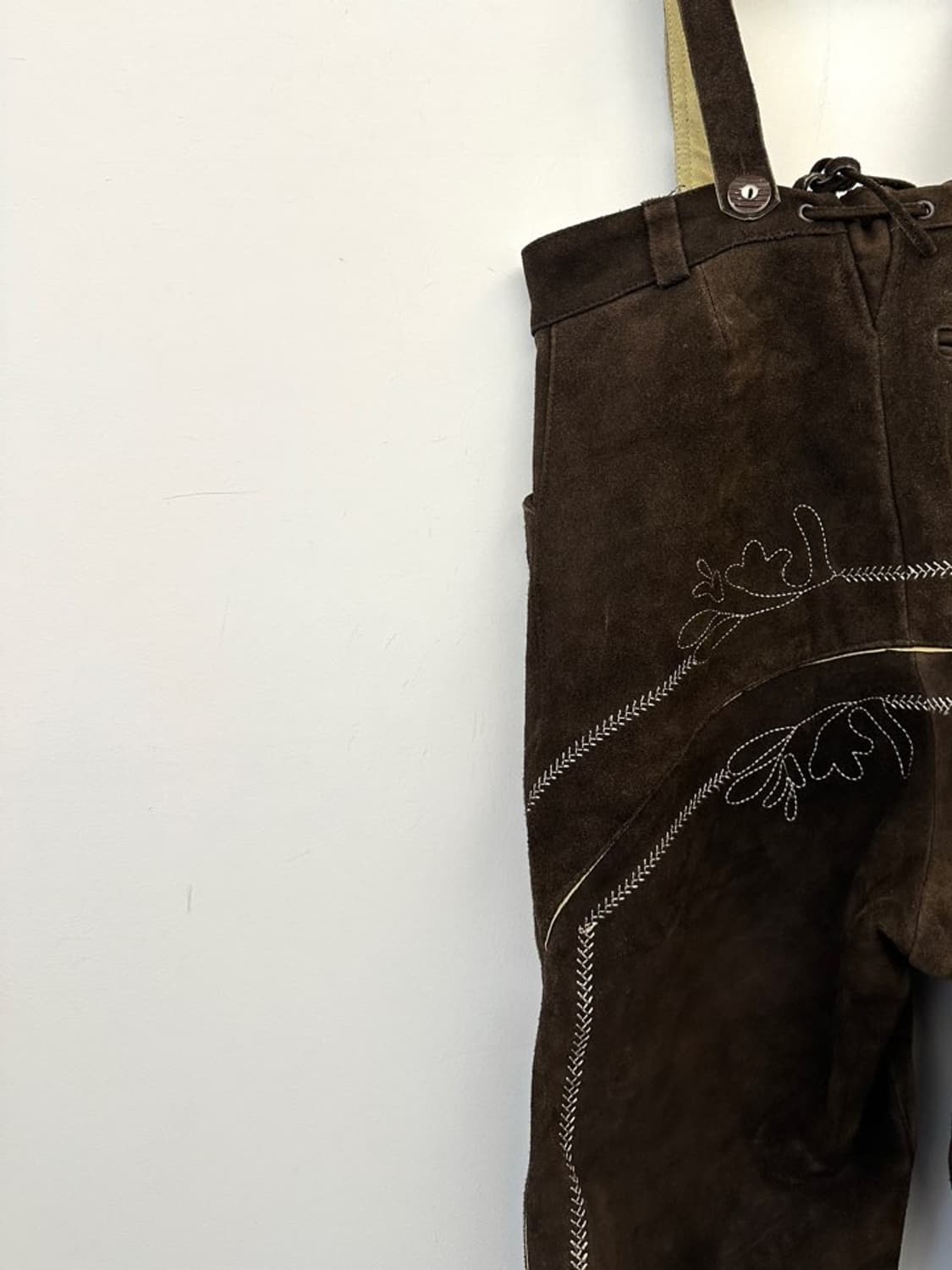 Ornament suede suspenders / deep brown 상품이미지6