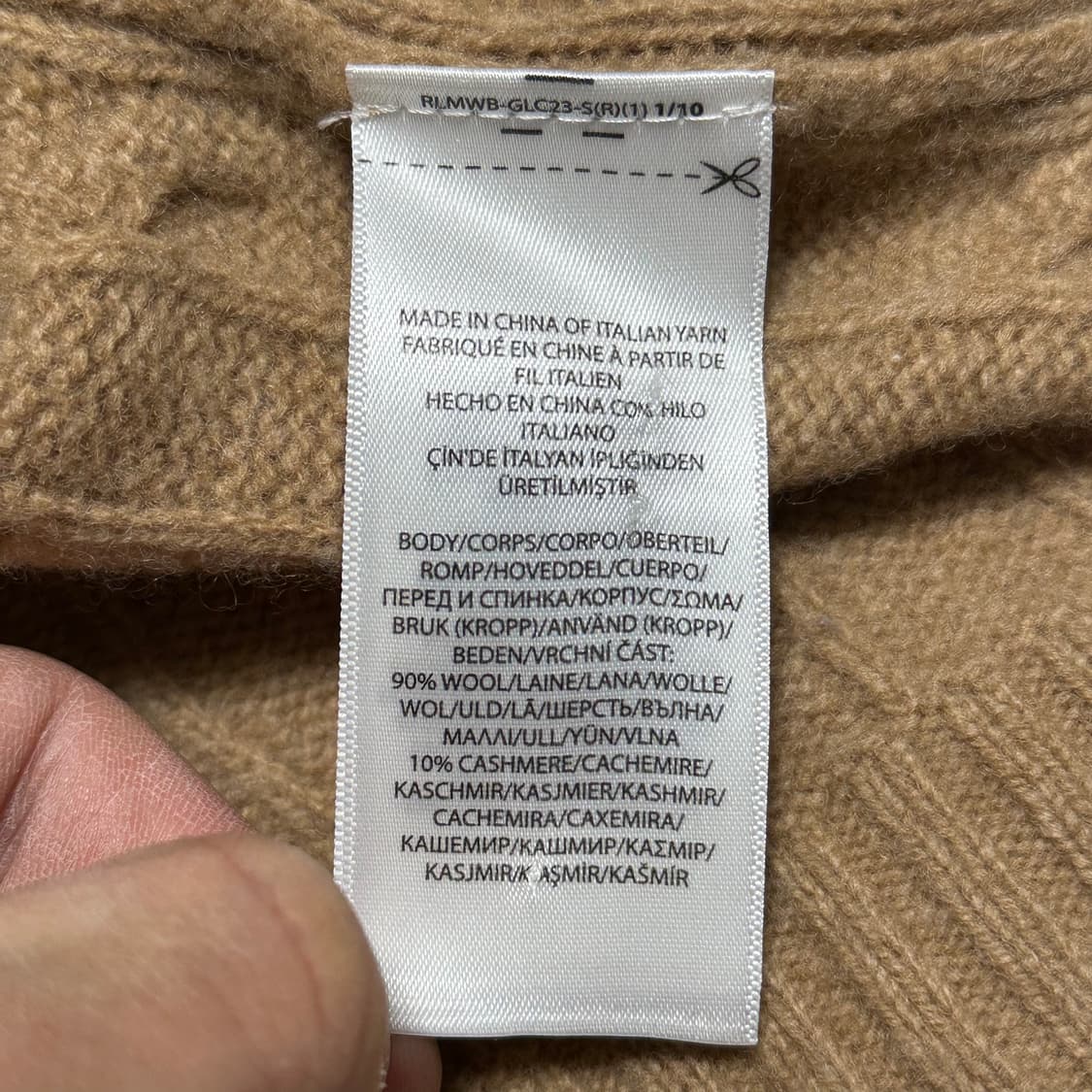 L 폴로랄프로렌 여성용 캐시미어 케이블 반팔 니트 상품이미지5