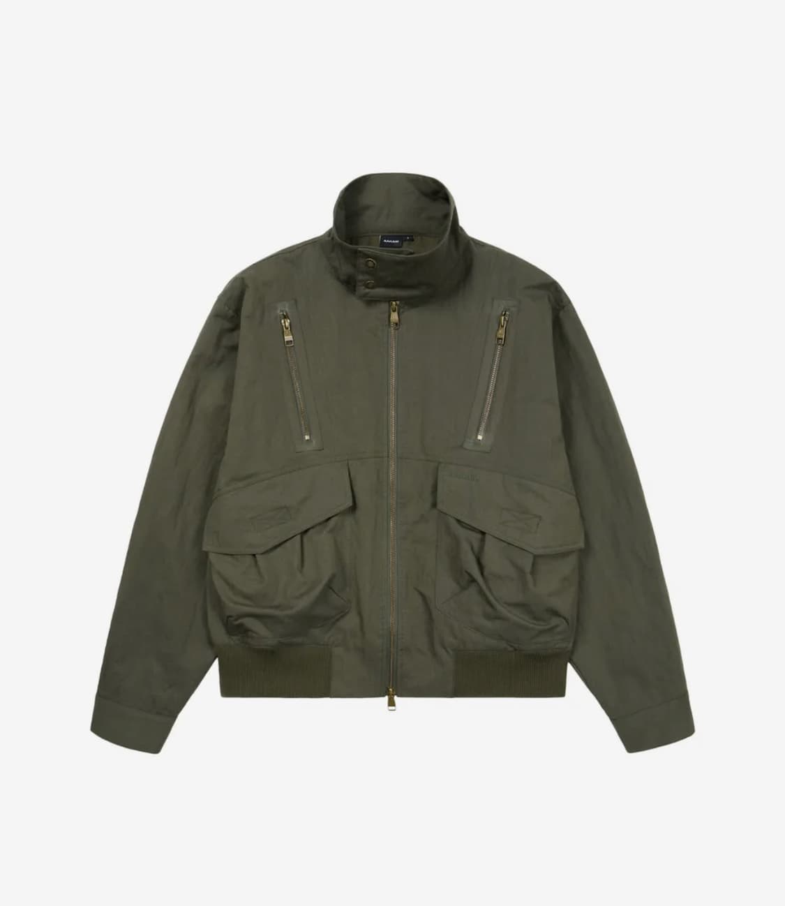 아캄 자켓 Zippered High Neck Jacket (Khaki) 상품이미지1