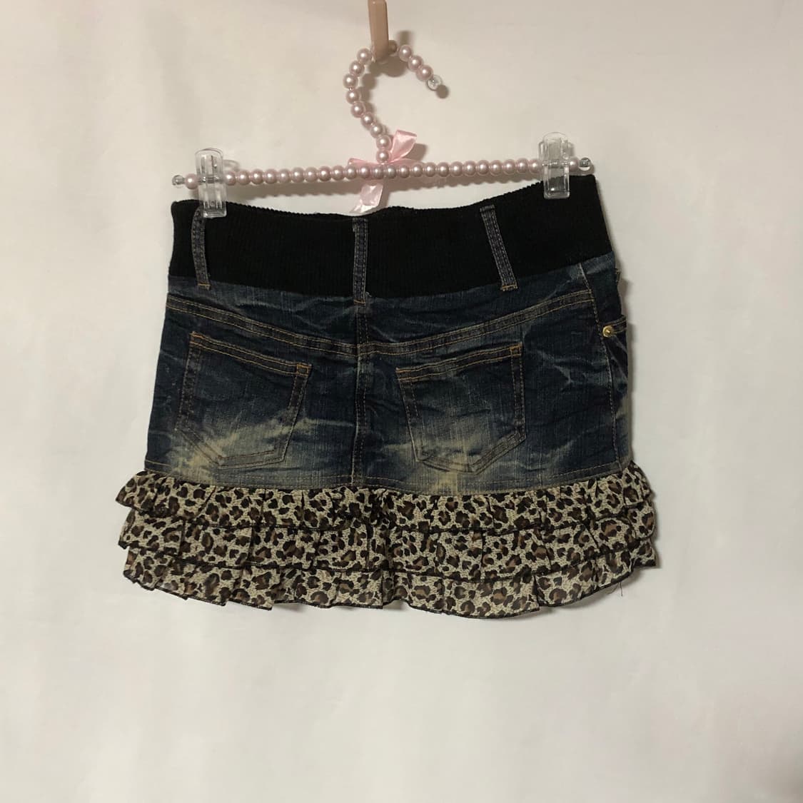 호피 데님 리브 스커트 상품이미지9