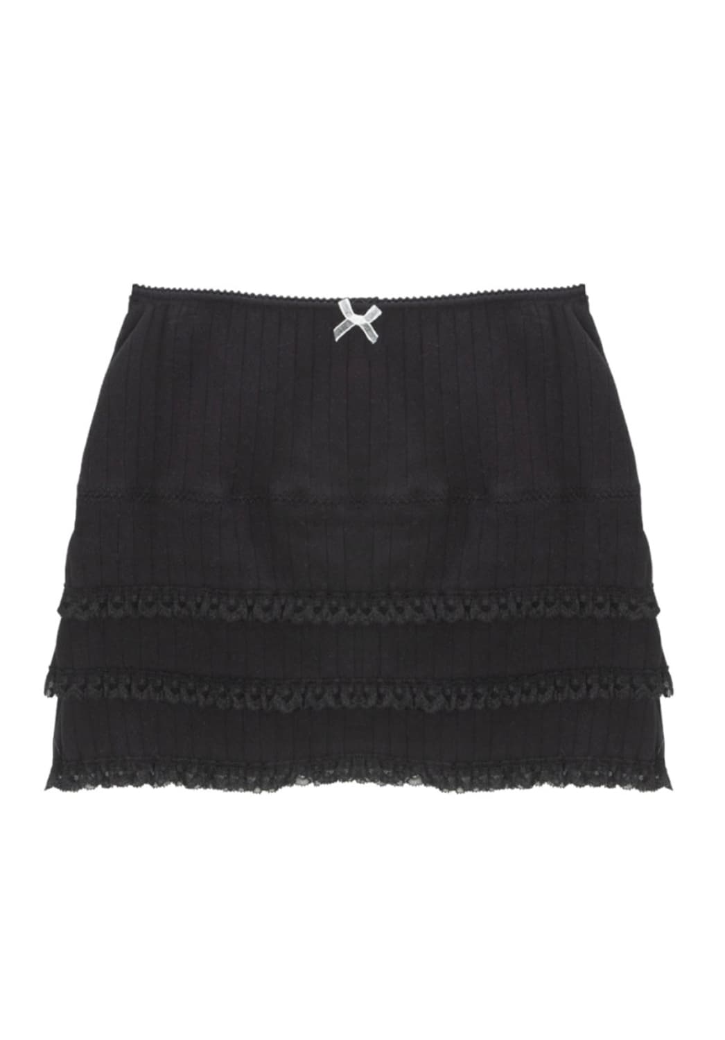 에즈이프캘리 LACE LAYERED MINI SKIRT BLACK 상품이미지5