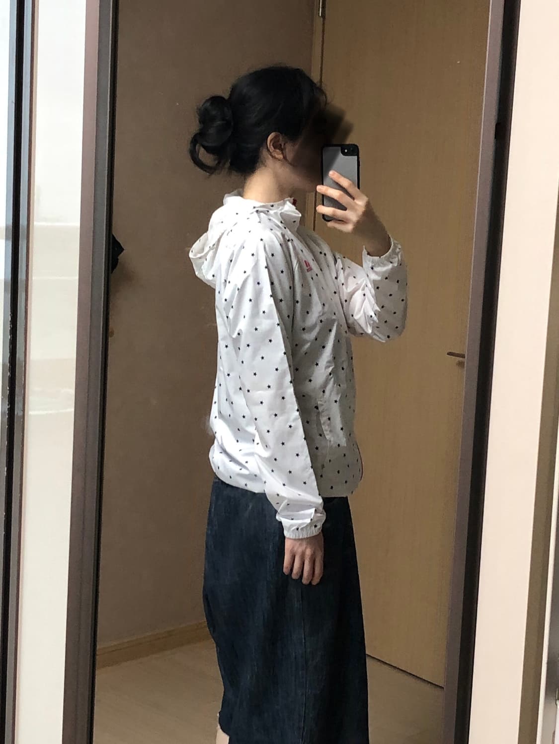 L 흰검 아디다스 별 메쉬 후드집업 바람막이 자켓 상품이미지9