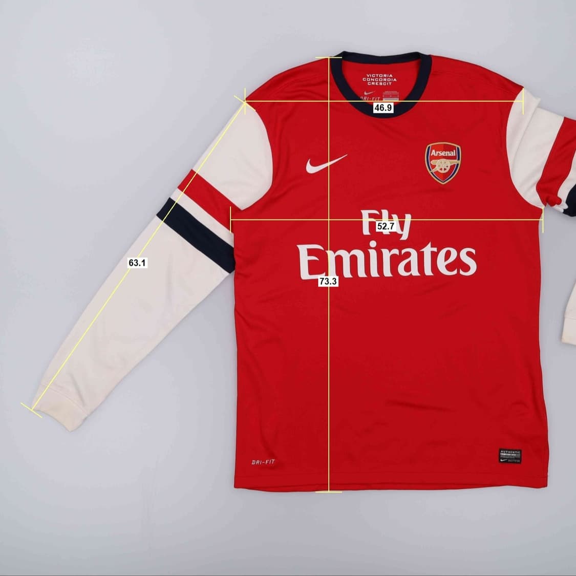 US M 나이키 아스날 12 13 롱슬리브 홈 긴팔 저지 유니폼 3794 상품이미지10