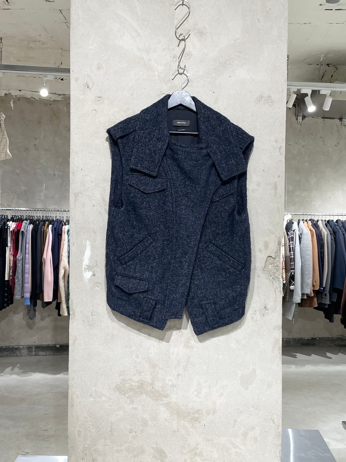 이자벨 마랑 다크 네이비 랩핑 알파카 울 베스트 상품이미지1