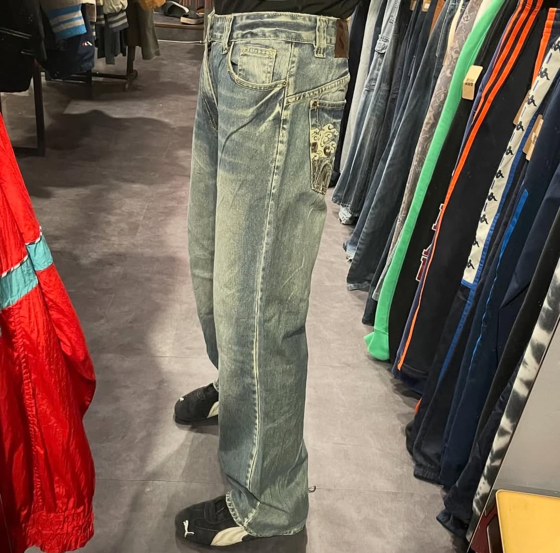 [IM] jean Big Spade jieans 힙합데님 자수 워싱 팬츠 상품이미지3