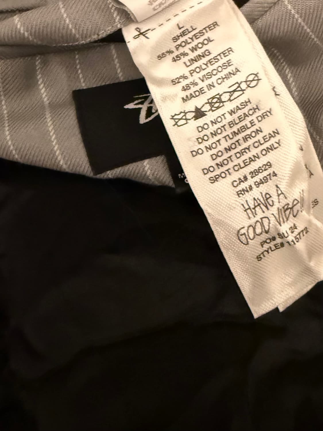 [스투시]더블브레스티드 수트_그레이 핀스트라이프 링클드_셋업 상품이미지9