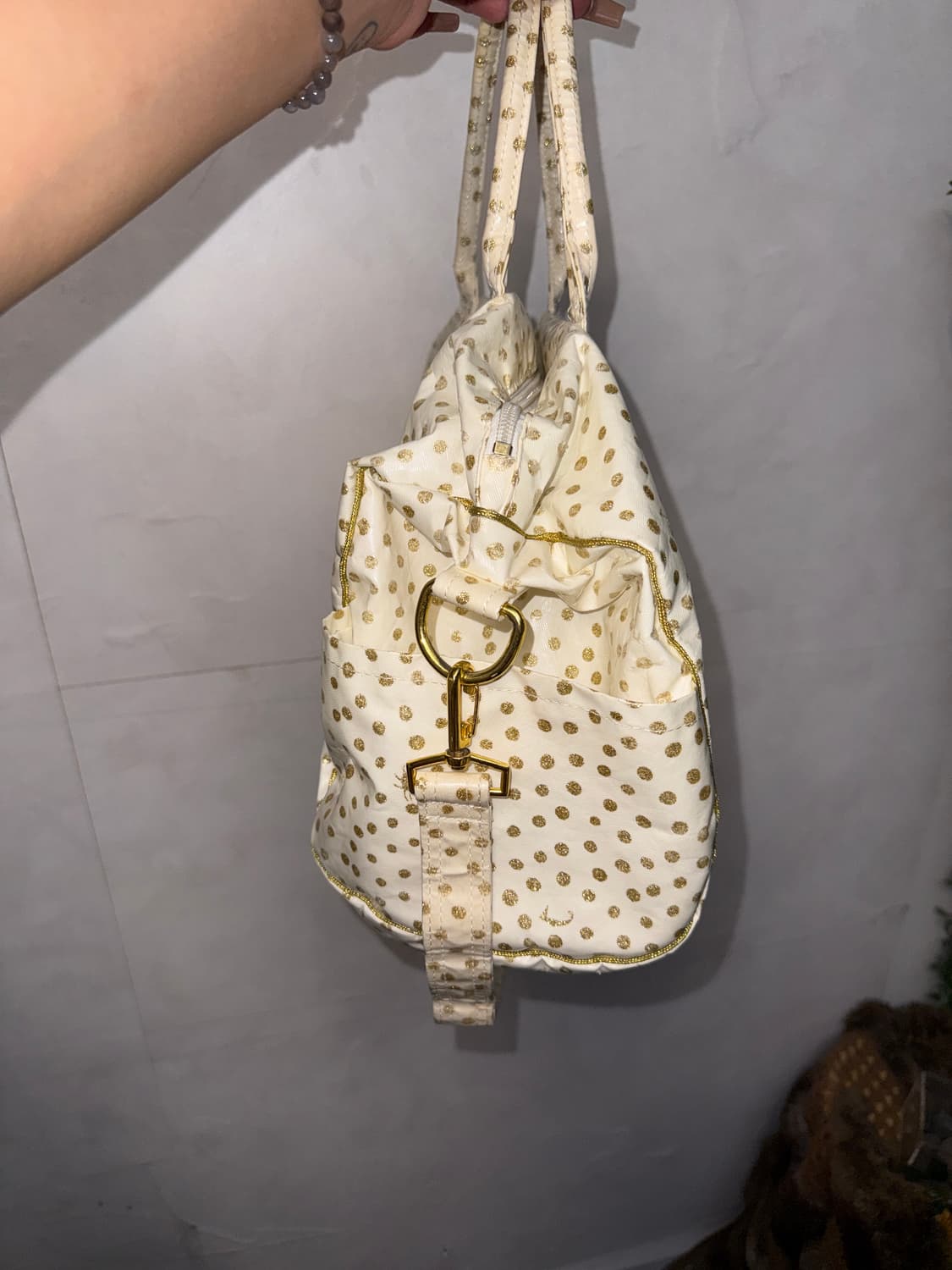 Ivory gold dot two way boston bag 상품이미지3