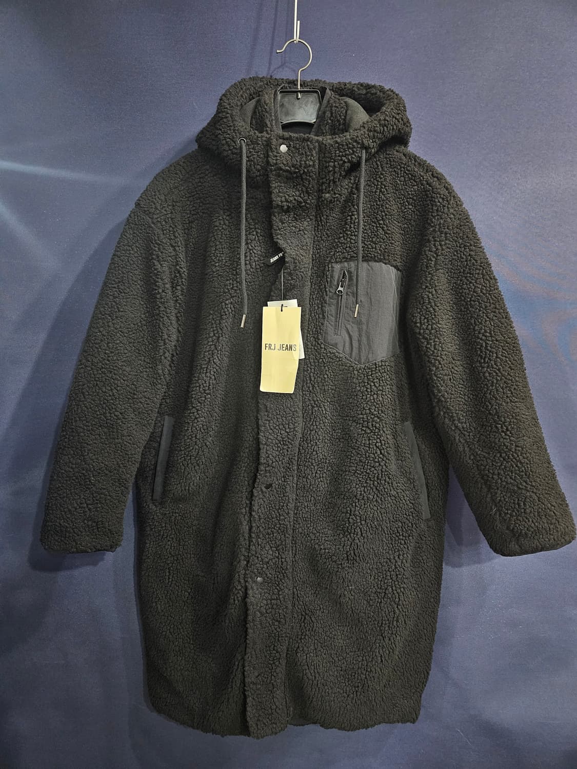 FRJ JEANS 블랙컬러 남성 오버핏 100 롱 뽀글이  상품이미지1