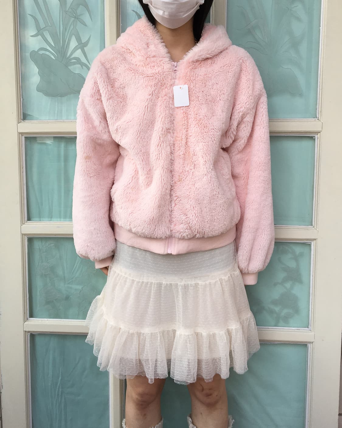Rabbit ear hood fake fur zip up 상품이미지1