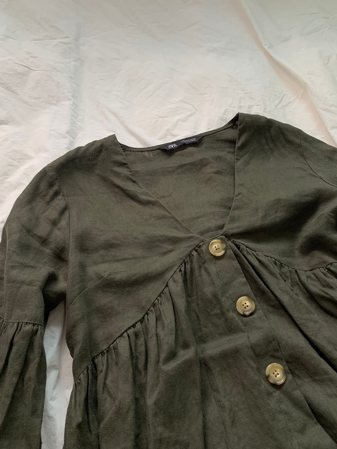 ZARA 카키 플레어 탑 상품이미지4