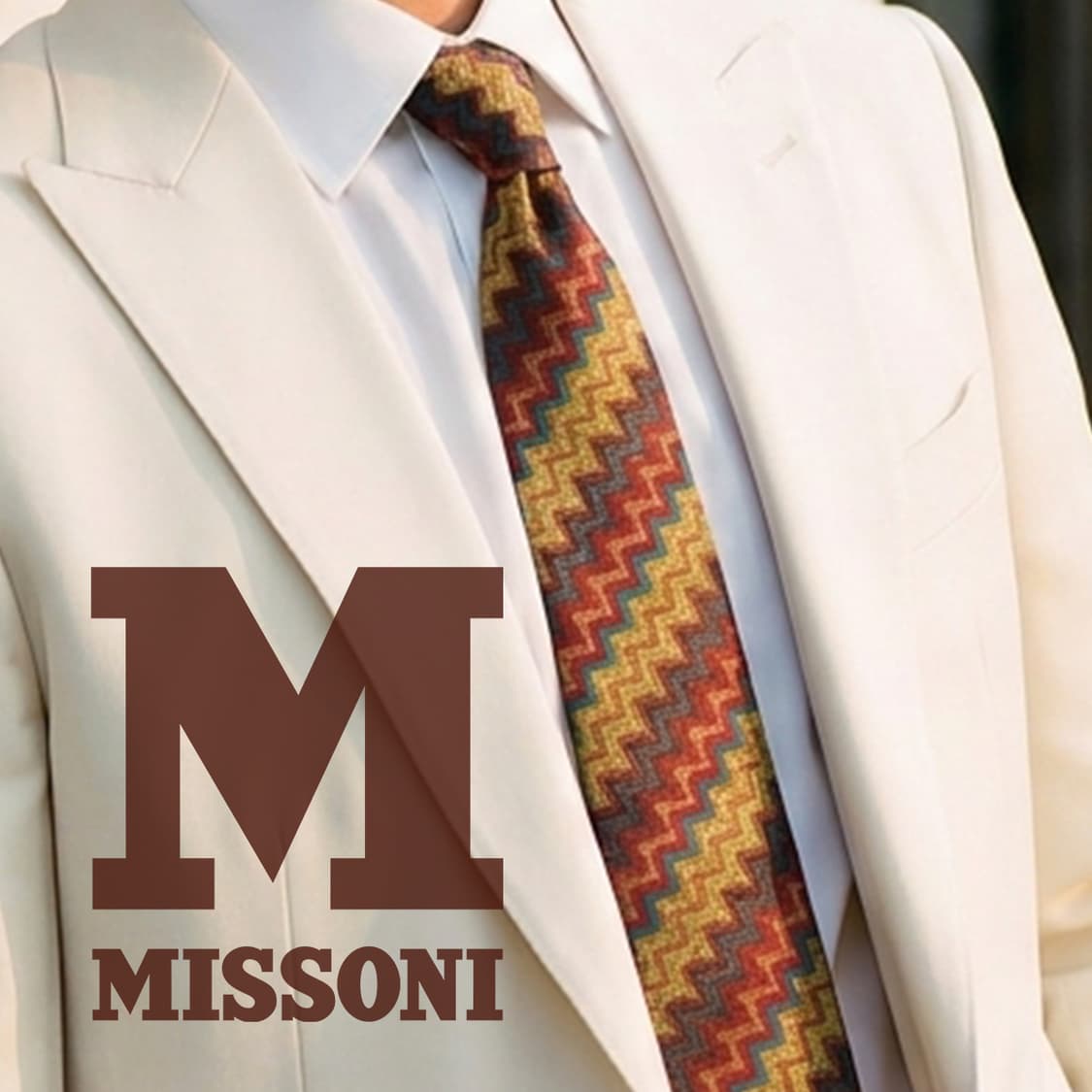 미쏘니 브라운 멀티 지그재그 패턴 넥타이 9.7cm A+등급 K2566 상품이미지1
