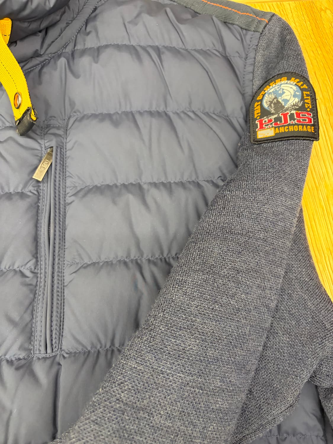 [L] 파라점퍼스 패딩 니트 집업 블루 상품이미지5