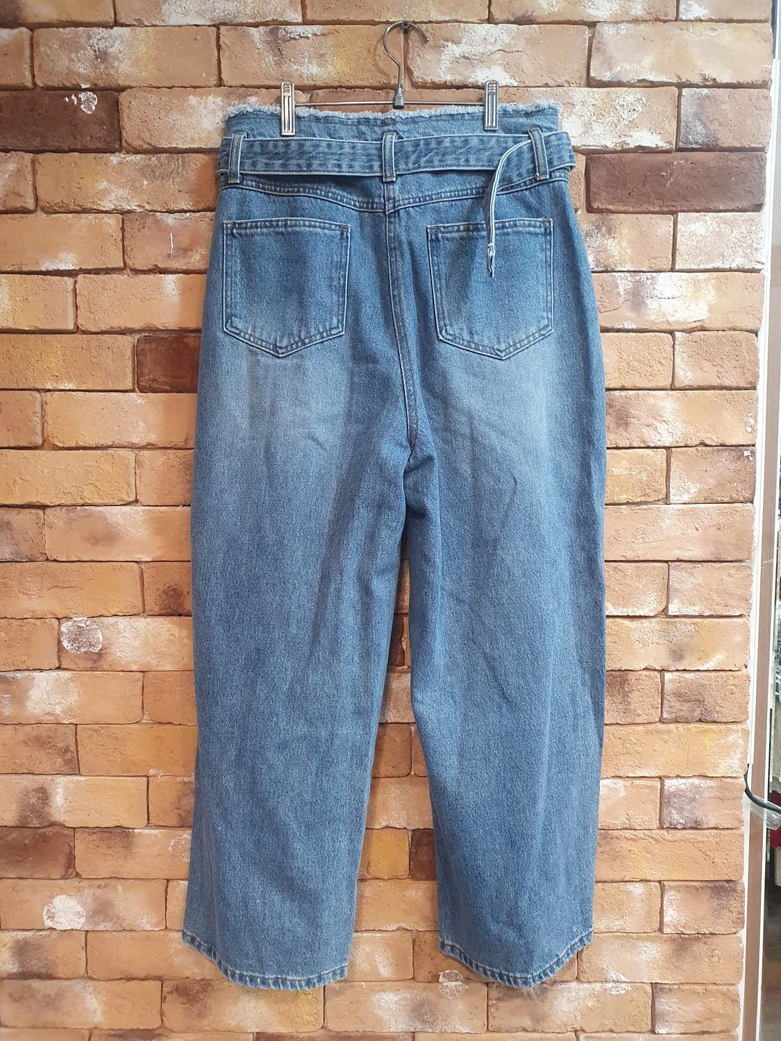 온앤온 벨트 와이드 데님 팬츠 2 블루 상품이미지2