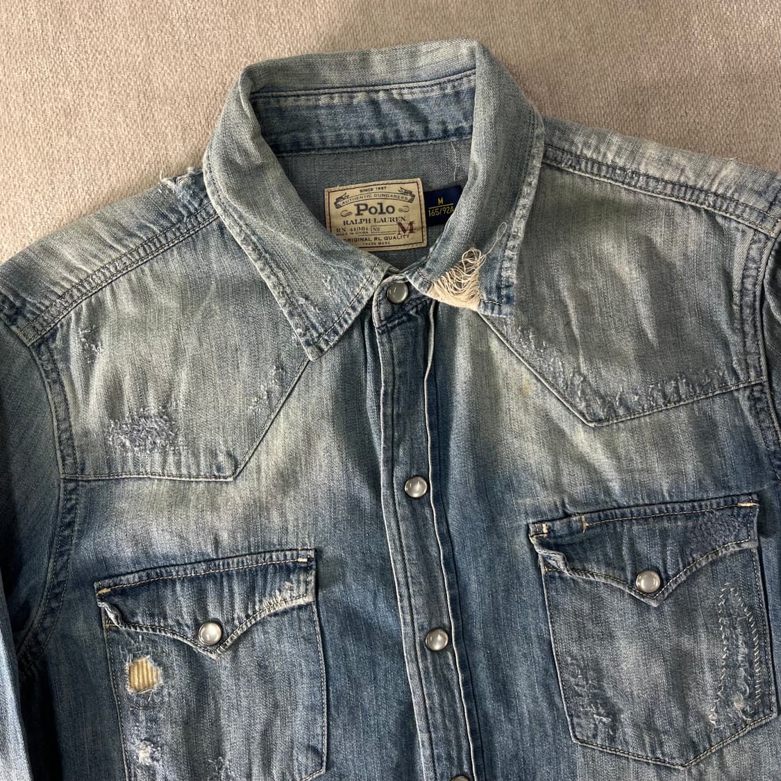 95 폴로랄프로렌 웨스턴 스타일 투포켓 데님셔츠 상품이미지3