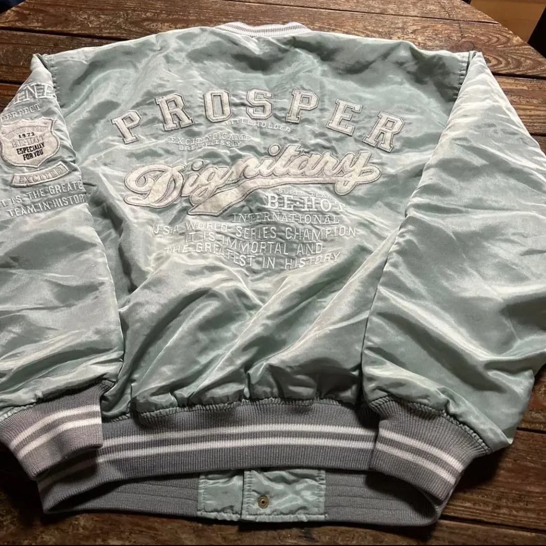 터콰이즈 민트 바시티 자수 로고 Prosper 빈티지 상품이미지3