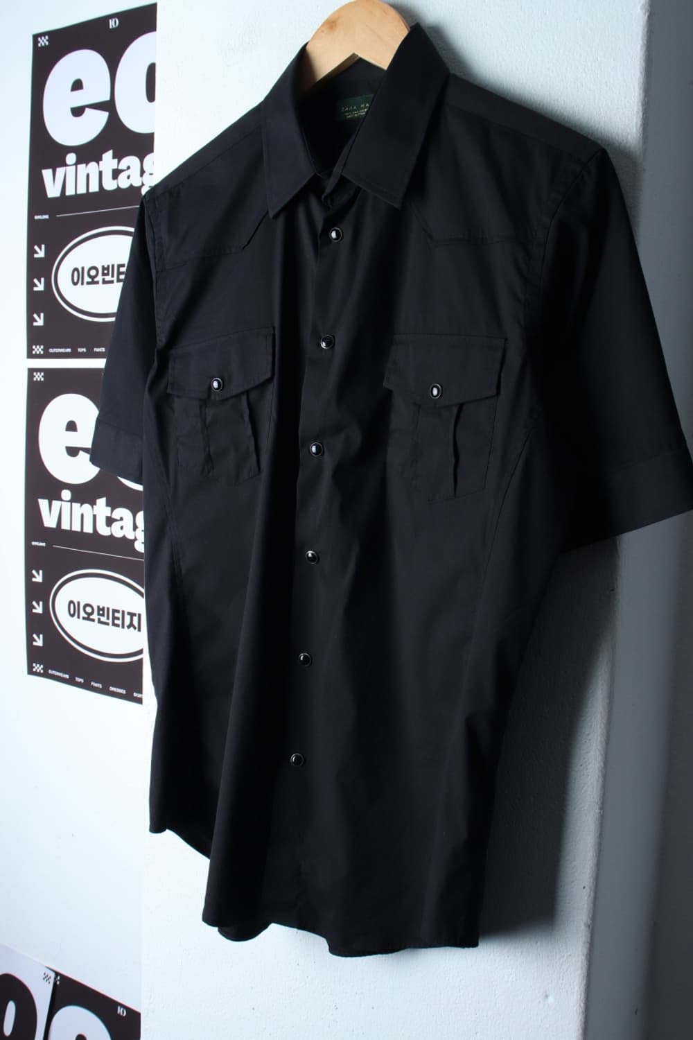 (L-XL) 자라 반팔 카라 티셔츠 셔츠 남방 포켓 폴리-H3H33947 상품이미지1
