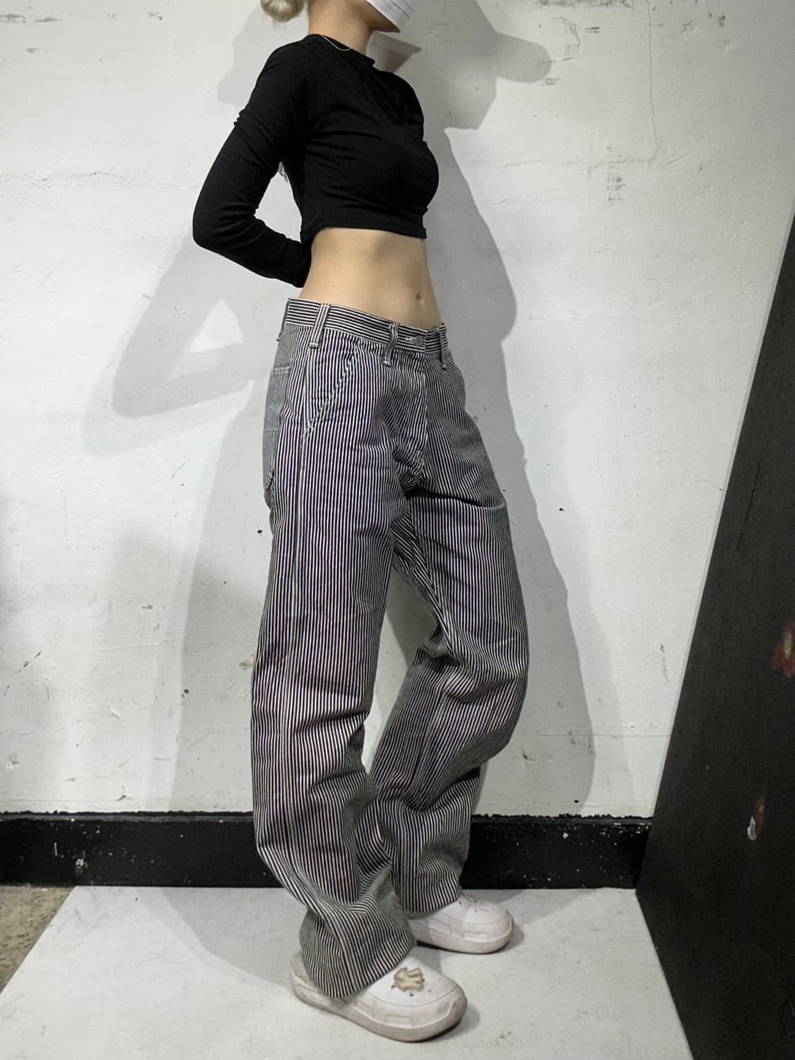 빈티지 Made in japan 블랙 히코리 와이드 워크 팬츠 30 상품이미지1