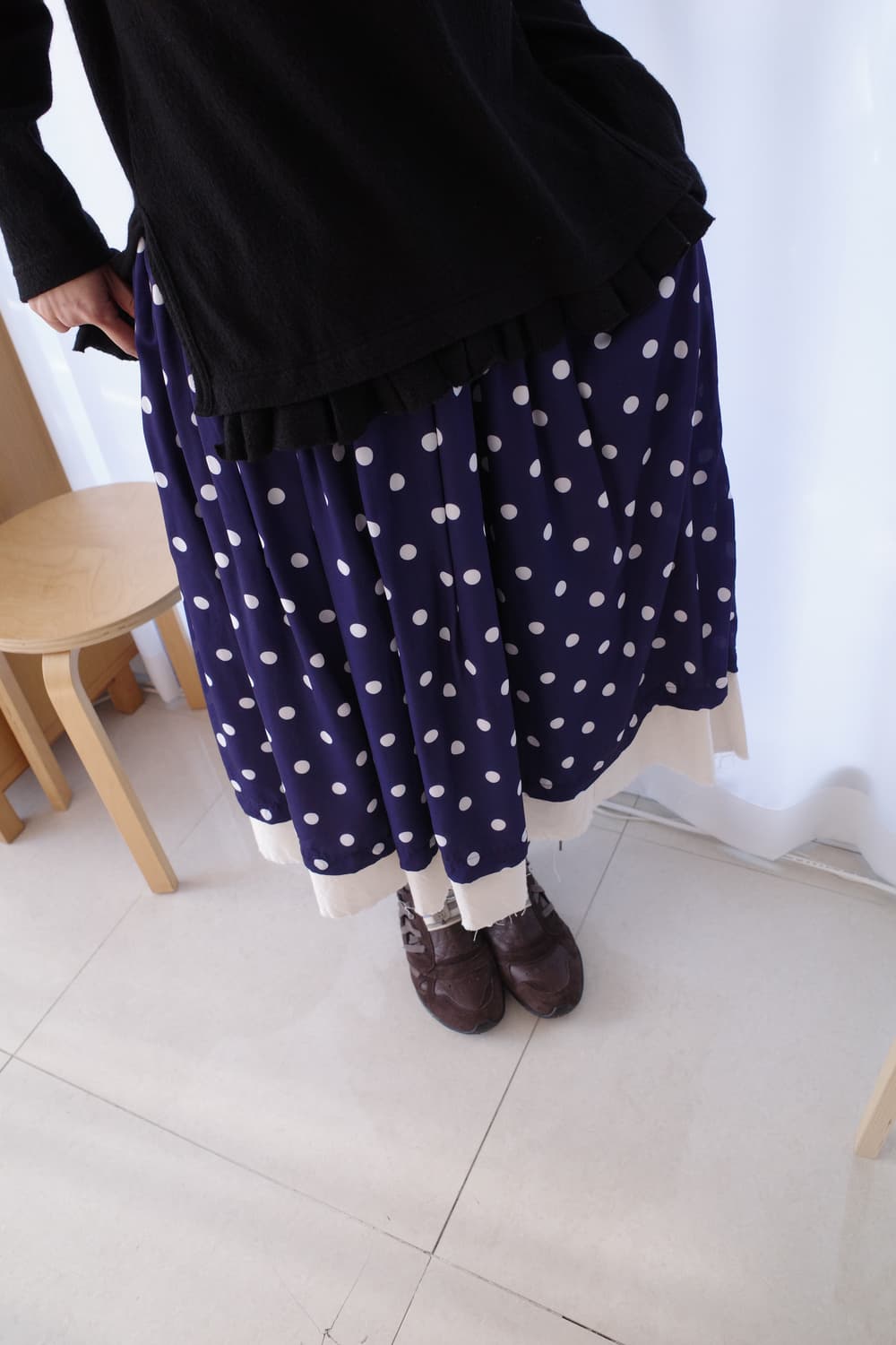Dot layered skirt 상품이미지1