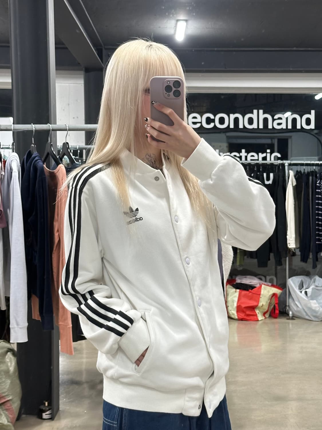 아디다스 파이어버드 화이트 면 바시티 자켓 상품이미지1