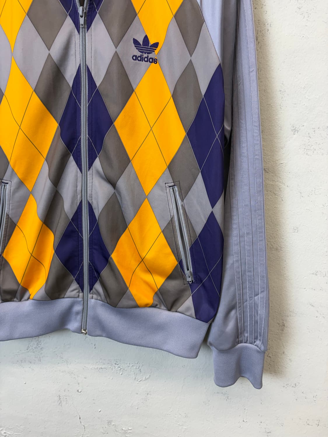 아디다스 00s 빈티지 파이어버드 희귀 아가일 트랙탑 져지 상품이미지3