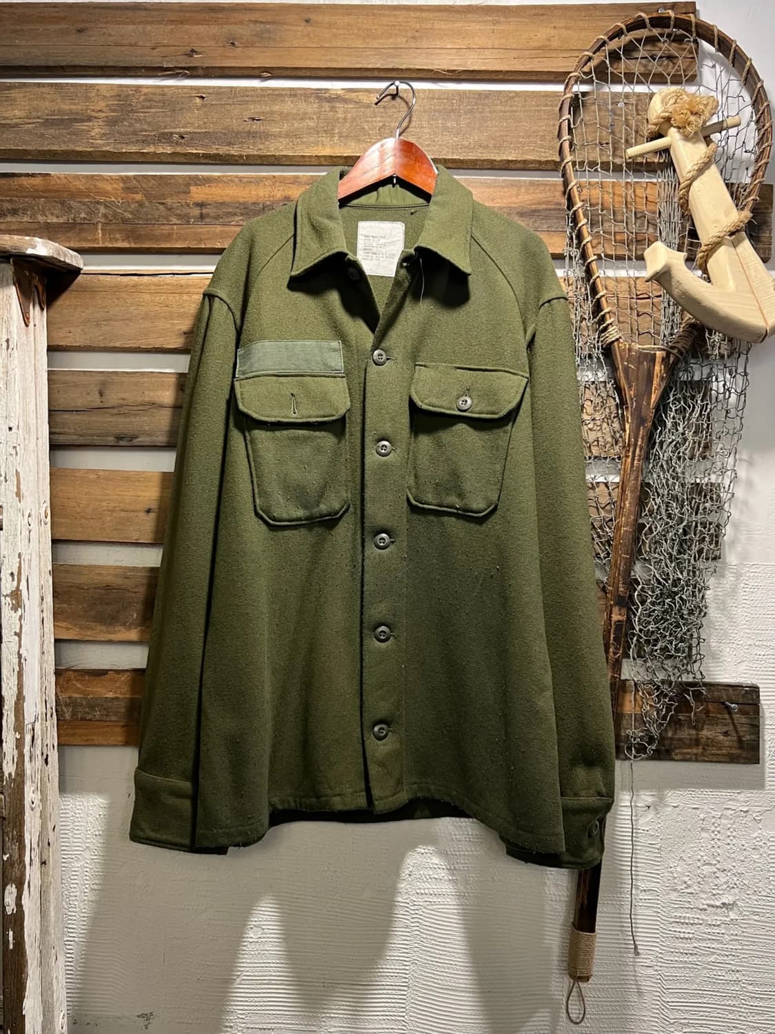 [M]80's 오리지널 U.S ARMY OG-108 밀리터리 울 셔츠 상품이미지1