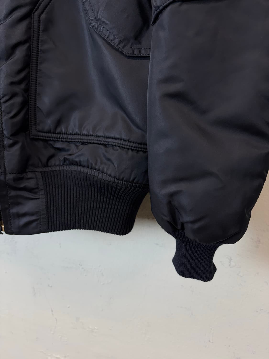 알파인더스트리 빈티지 레더카라 ma1 항공점퍼 블랙 상품이미지4