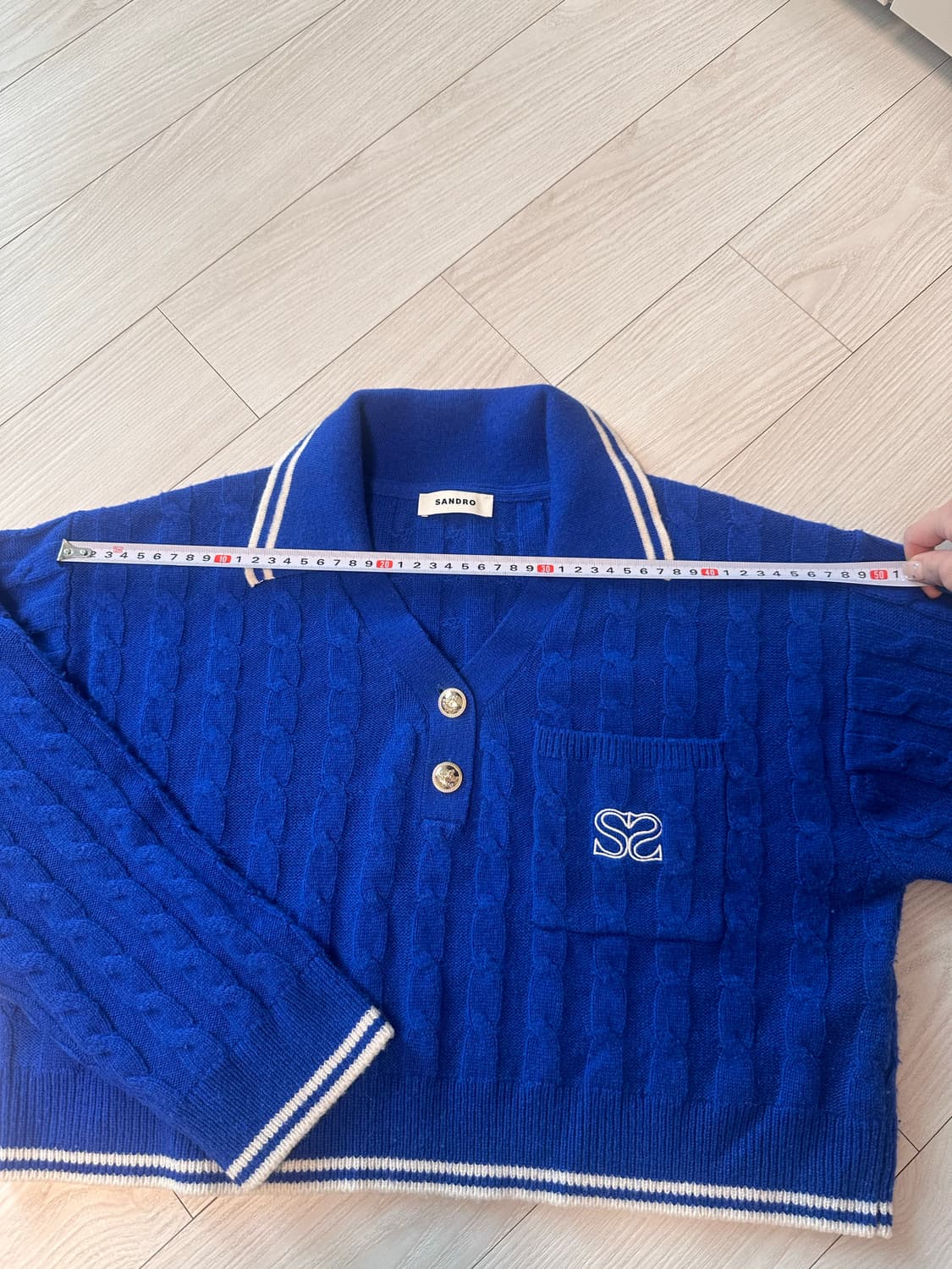 산드로 크롭 니트(나는솔로 송해나 착용) 상품이미지5