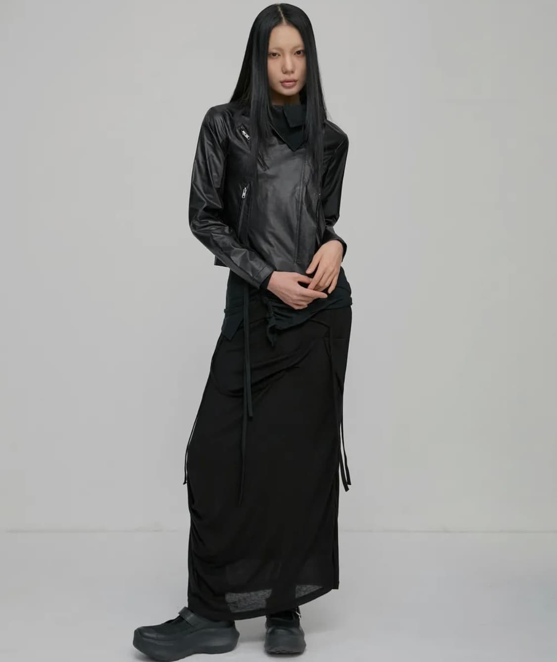 플레이업-Asymmetrical Biker Leather Jacket 상품이미지5