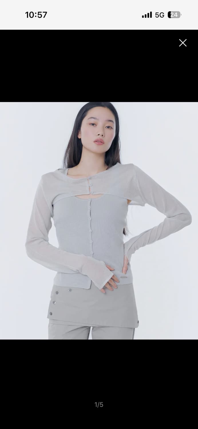 미세키서울 레이어드 니트탑 볼레로 상품이미지3