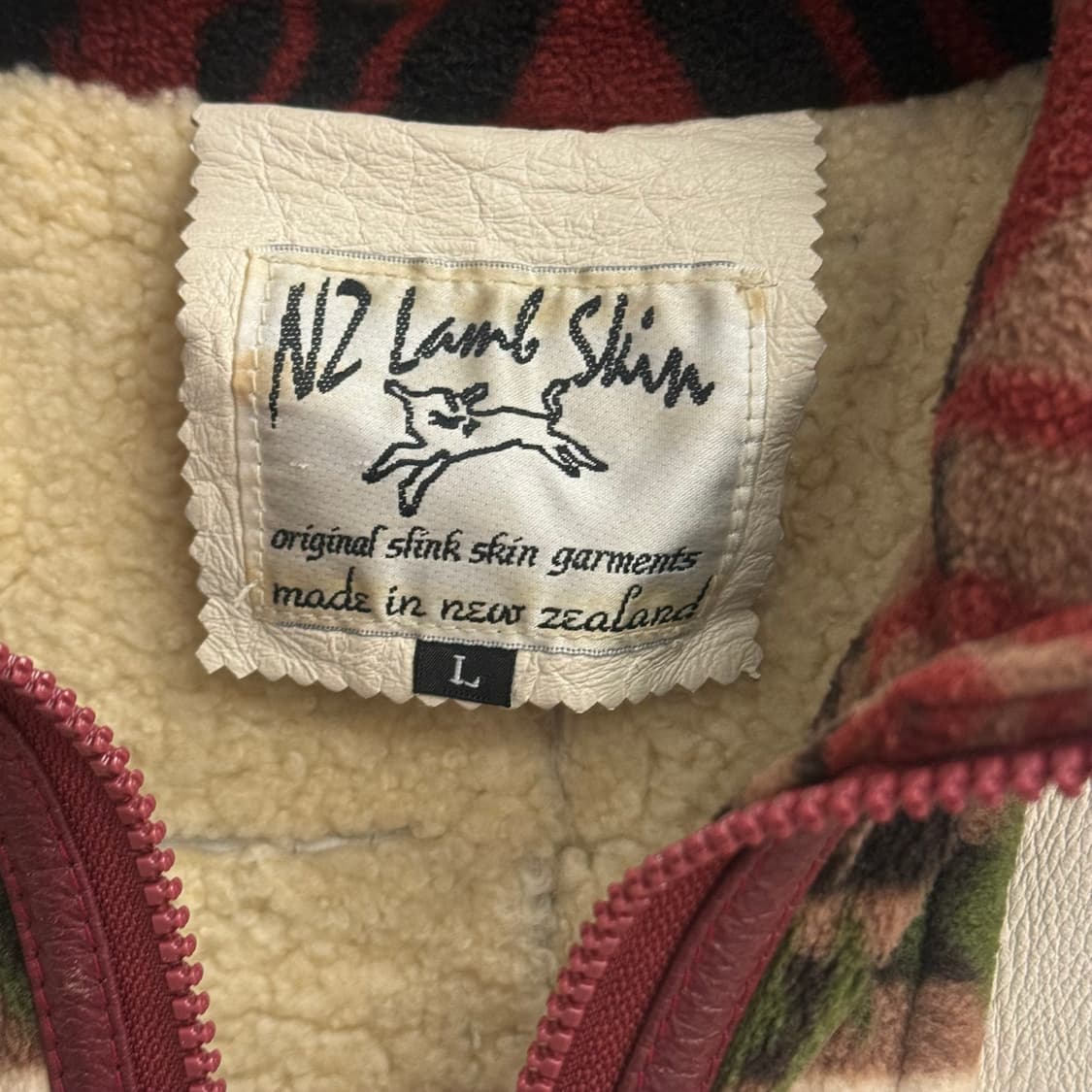 뉴질랜드램스킨(NZLAMBSKIN) 빈티지 나바호 집업 자켓 (L) 상품이미지2