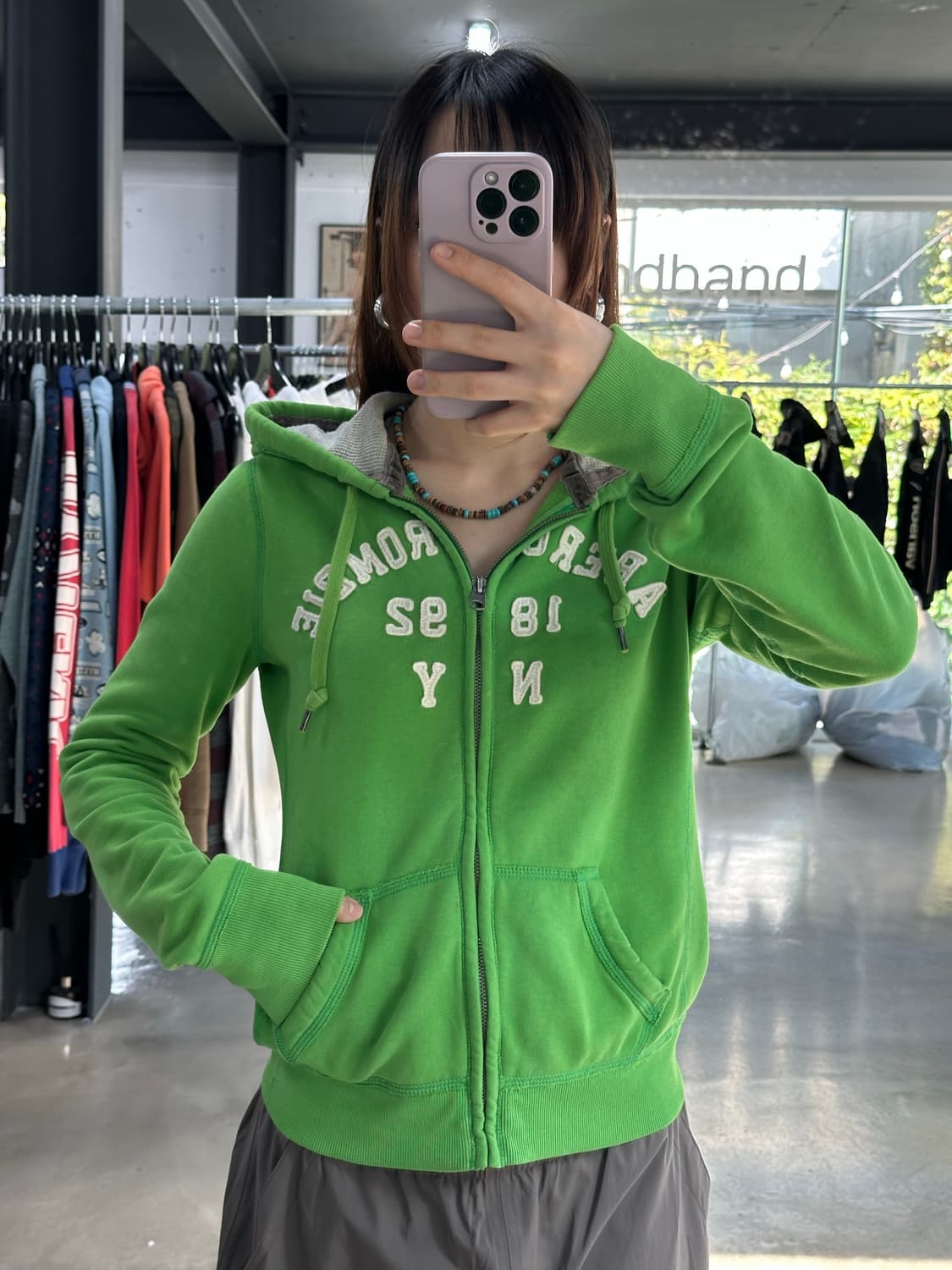 아베크롬비 후드집업 그린 상품이미지1