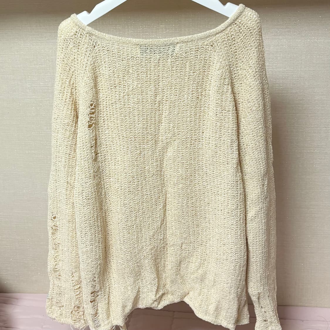 인스턴트펑크 그런지 니트 베이지 상품이미지3