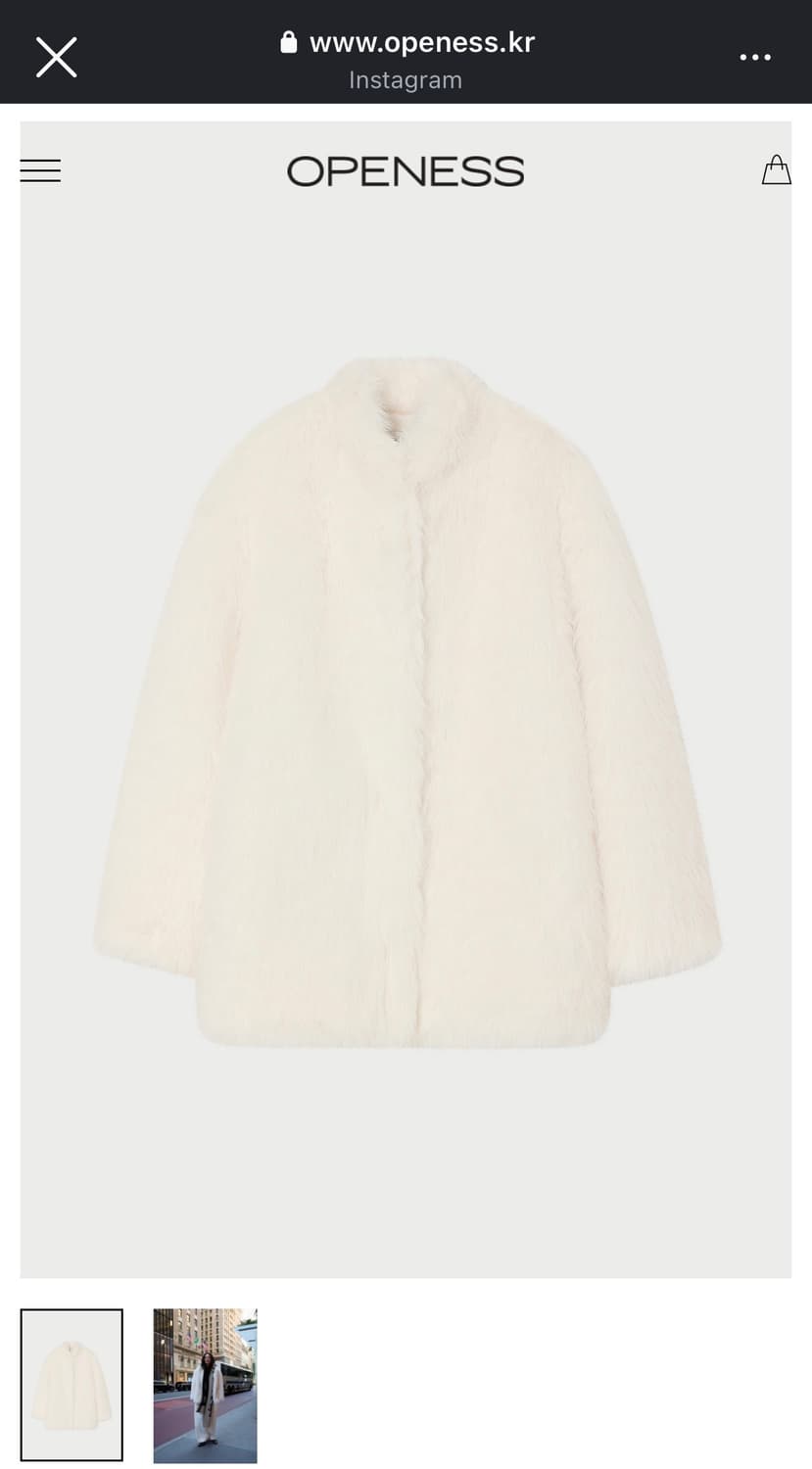 오프니스 퍼 하프 자켓 화이트 상품이미지4