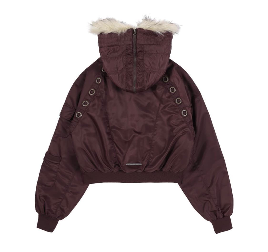 팬시클럽 아일렛 퍼 MA-1 버건디 상품이미지3