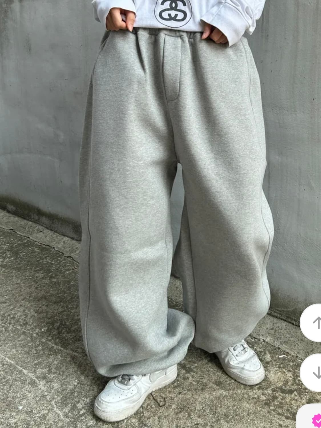 [Unisex] 사이드 절개 와이드 벌룬 팬츠 (Grey) 상품이미지2